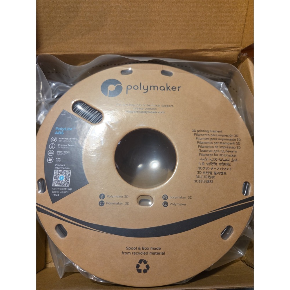 New - Polymaker PA07001 Black  1.75mm 3D Printing Filament PolyLite PLA Pro 1kg